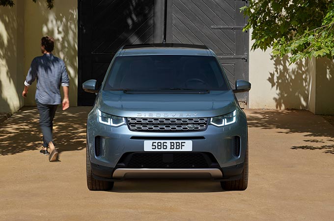 Front view of parked discovery sport