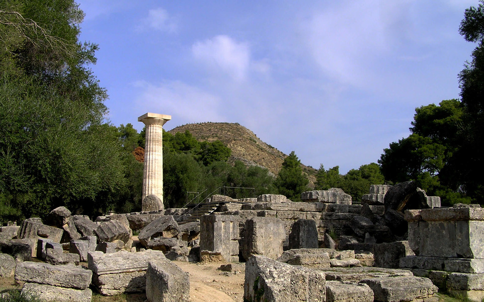 Olympic ruins at the foot of Kronos Hill